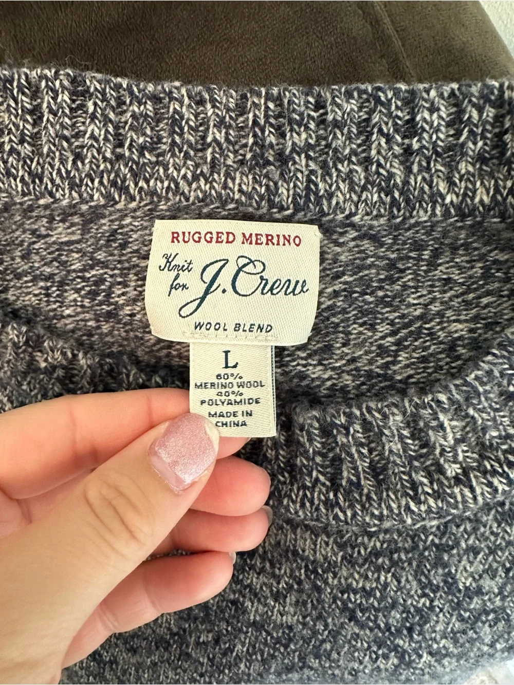 J. Crew Men's Gray Heather Crewneck Wool Sweater